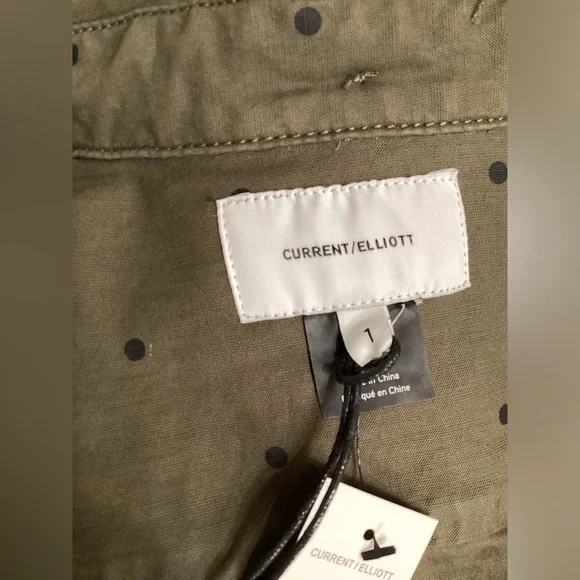 Current/Elliott Olive Green Polka Dot Crew Jumpsuit | Casual Chic New Romper - Picture 15 of 16